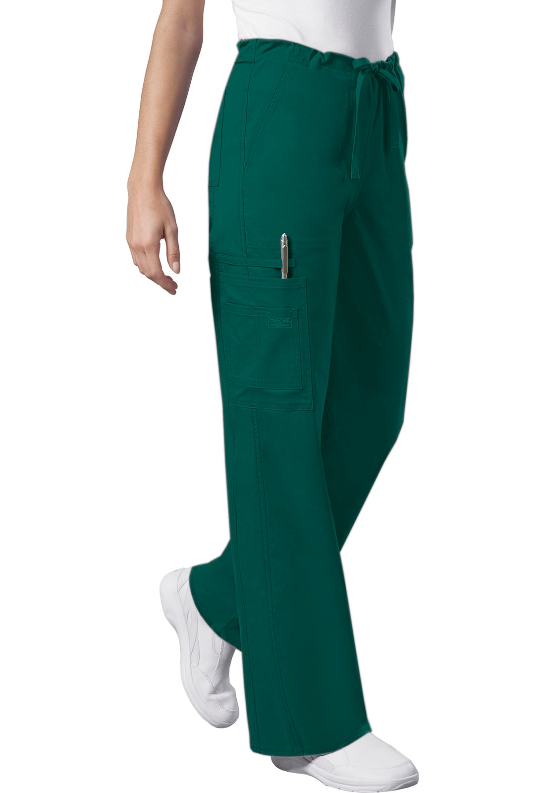 Core Stretch 4043 Unisex Drawstring Cargo Pants Hunter Green Model Image Front | Cherokee Workwear