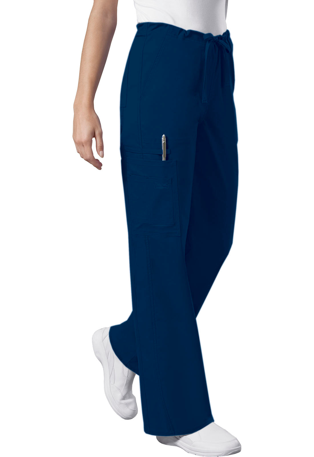 Core Stretch 4043 Unisex Drawstring Cargo Pants Navy Model Image Front | Cherokee Workwear