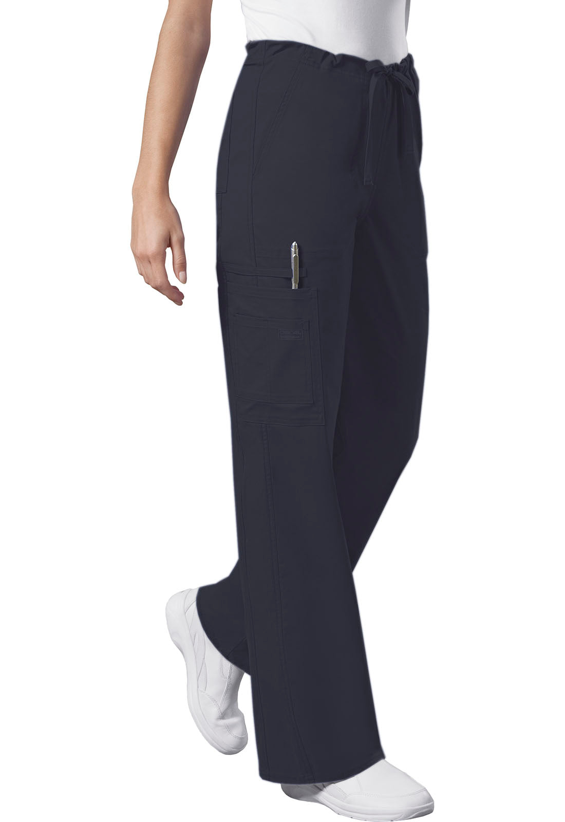 Core Stretch 4043 Unisex Drawstring Cargo Pants Pewter Model Image Front | Cherokee Workwear