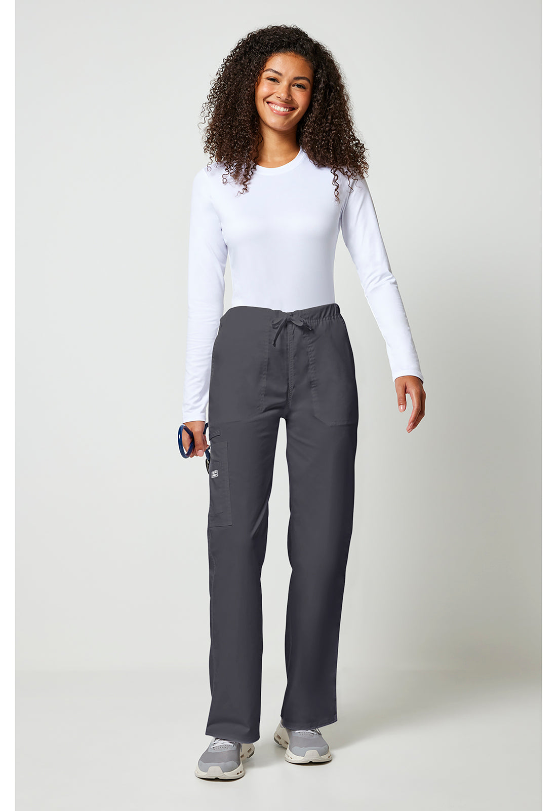 Workwear Core Stretch 4043 Unisex Unisex Drawstring Cargo Scrub Pants Pewter