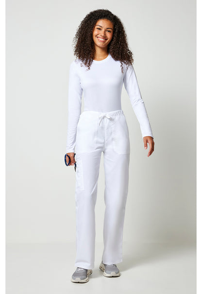 Workwear Core Stretch 4043 Unisex Unisex Drawstring Cargo Scrub Pants White