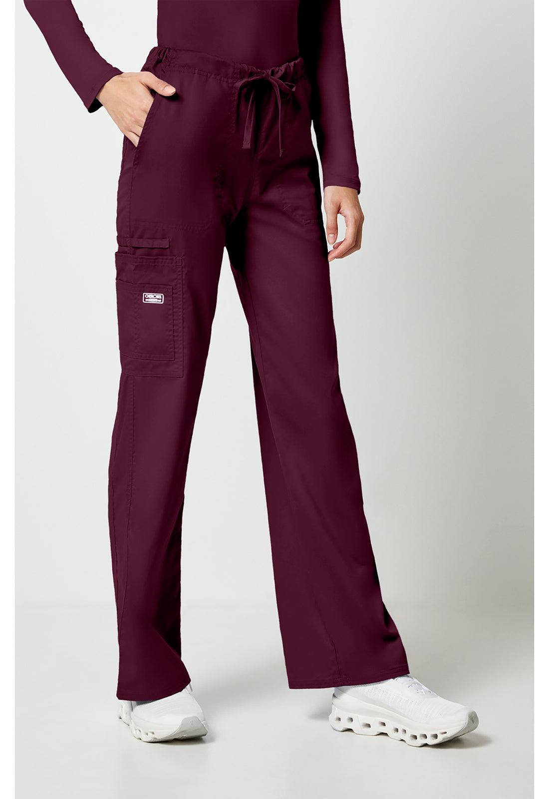 Workwear Core Stretch 4043 Unisex Unisex Drawstring Cargo Scrub Pants Wine