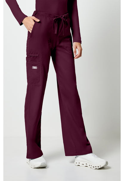 Workwear Core Stretch 4043 Unisex Unisex Drawstring Cargo Scrub Pants Wine