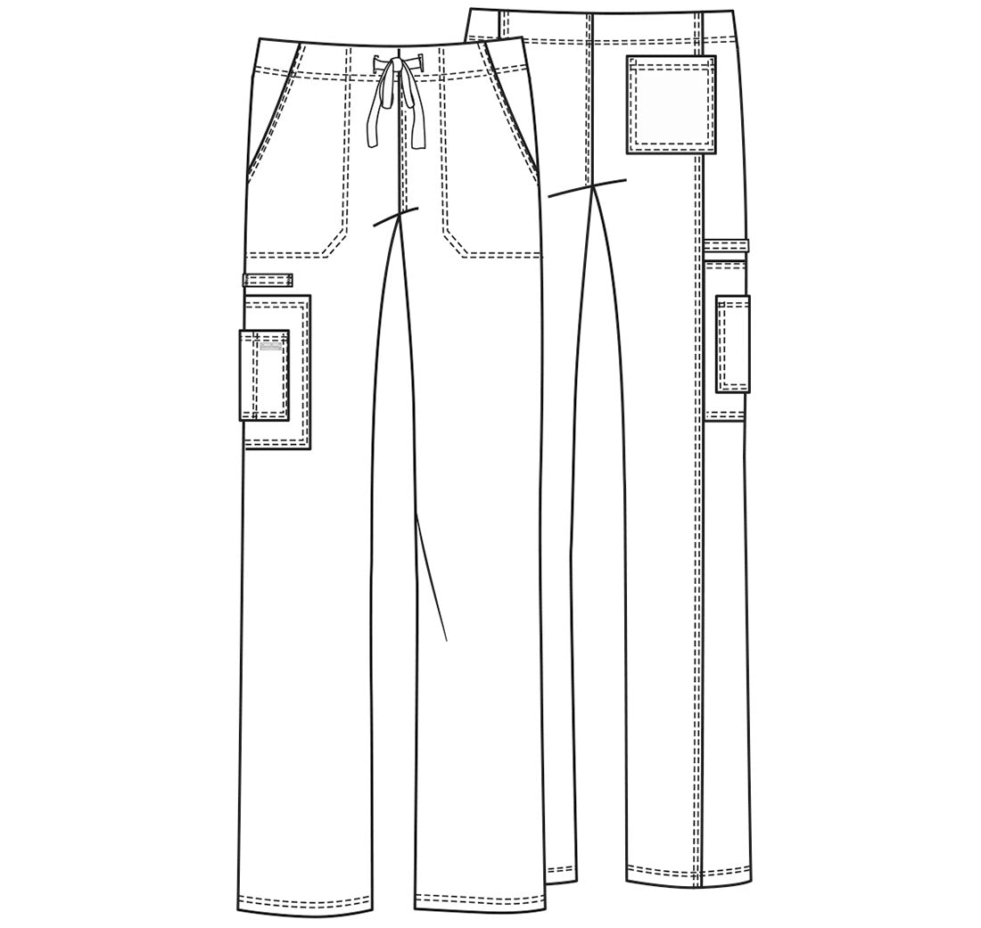 Workwear Core Stretch 4043 Unisex Unisex Drawstring Cargo Scrub Pants White