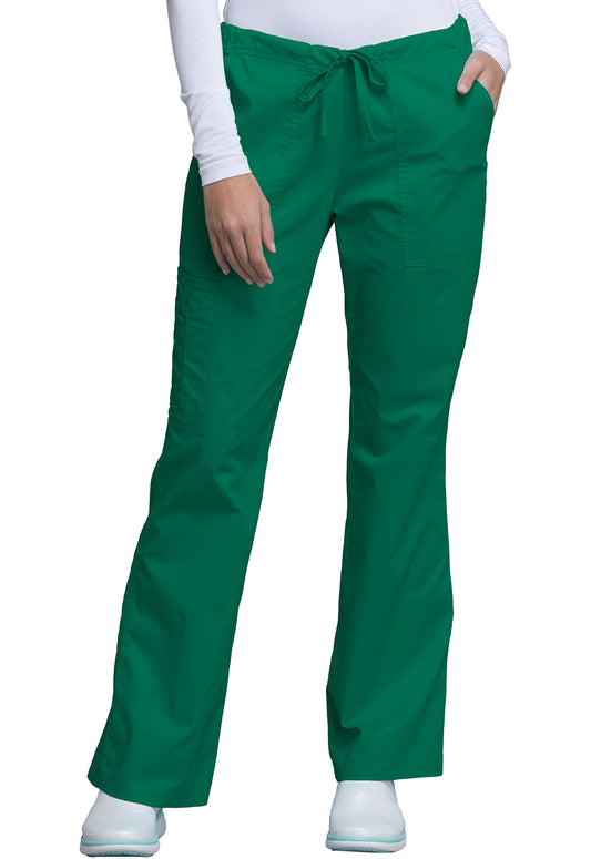 Core Stretch 4044 Mid Rise Drawstring Cargo Pants Hunter Green Model Image Front | Cherokee Workwear