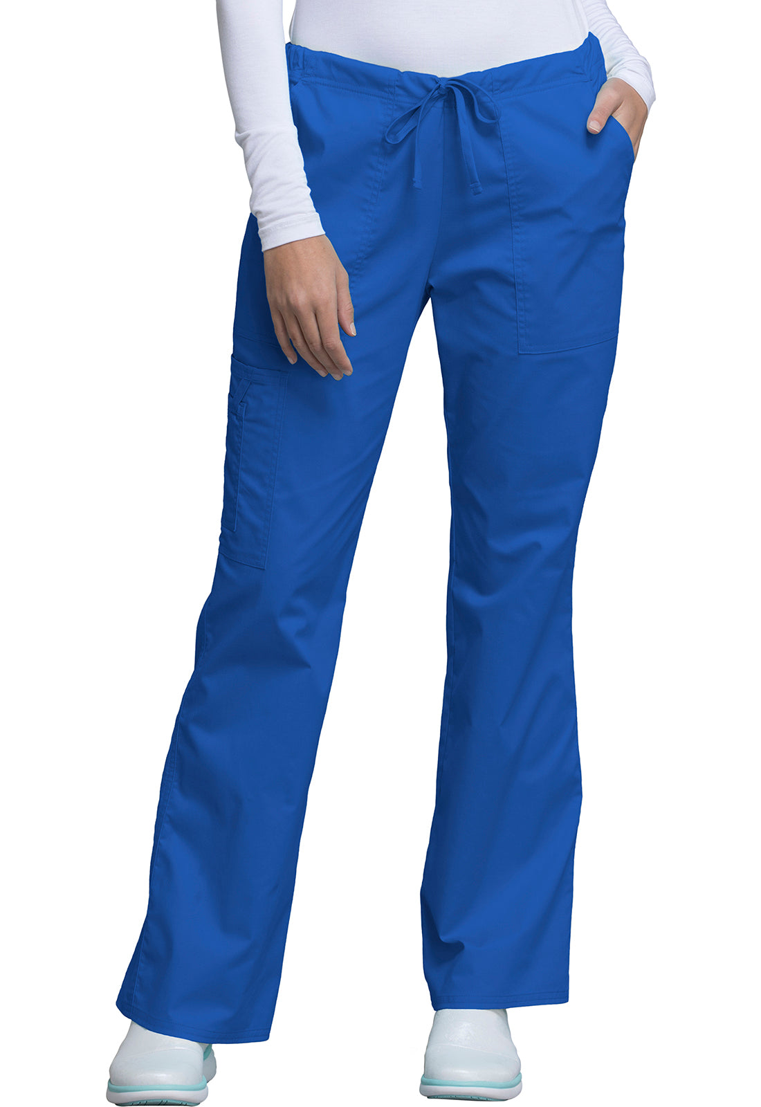 Core Stretch 4044 Mid Rise Drawstring Cargo Pants Royal Model Image Front | Cherokee Workwear