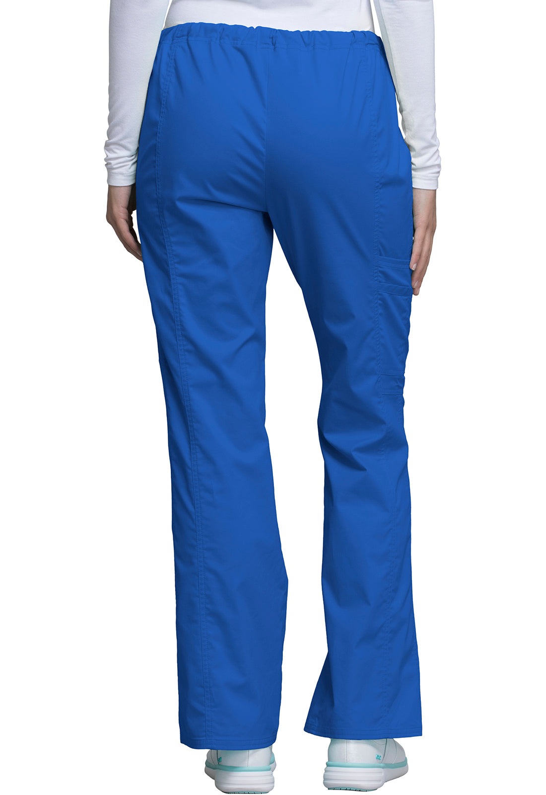 Core Stretch 4044 Mid Rise Drawstring Cargo Pants Royal Model Image Back | Cherokee Workwear