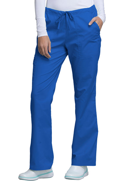 Core Stretch 4044 Mid Rise Drawstring Cargo Pants Royal Model Image Right Side | Cherokee Workwear