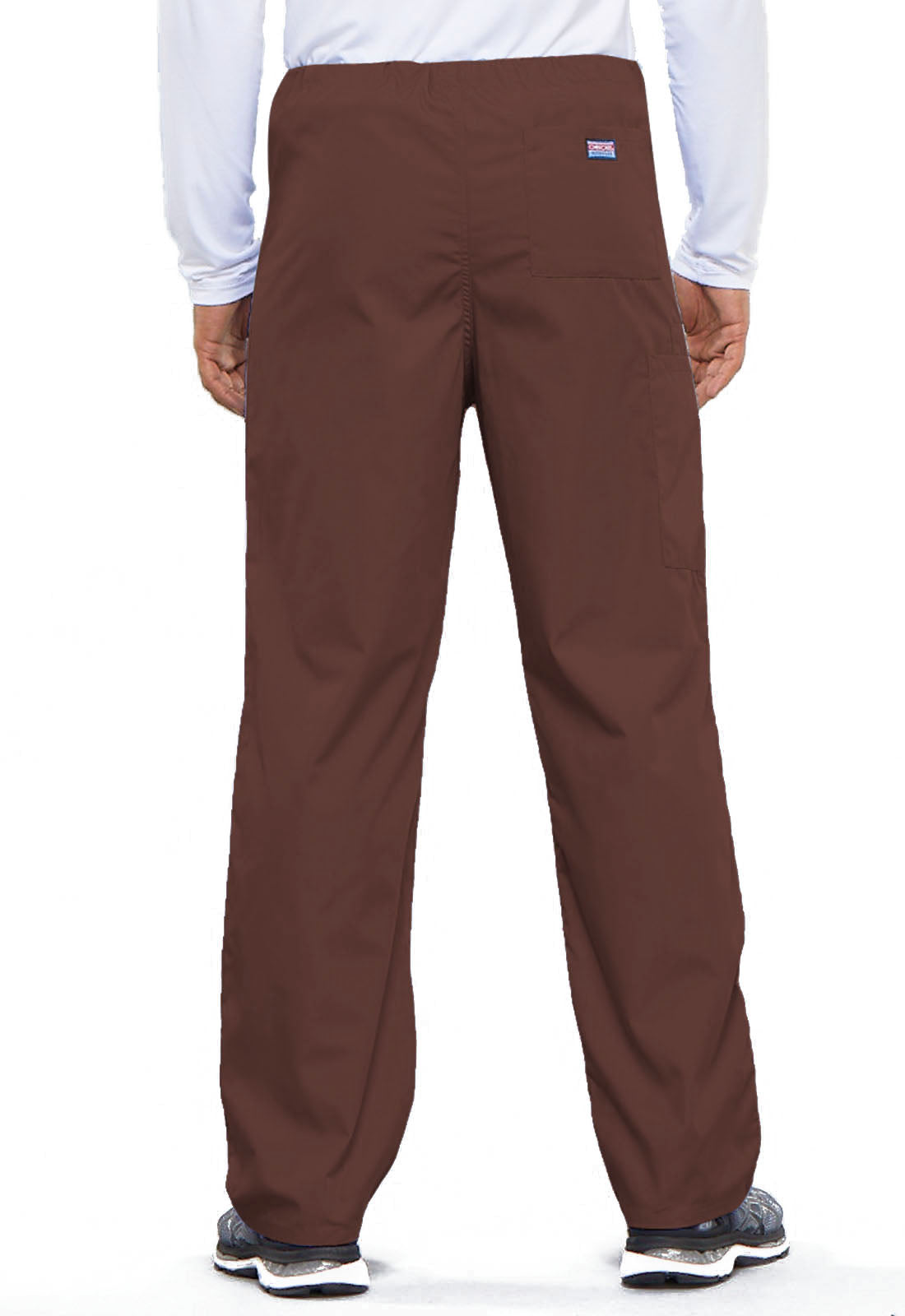 Originals 4100 Unisex Drawstring Cargo Pants Chocolate Model Image Back | Cherokee Workwear