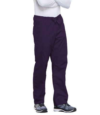 Workwear Originals 4100 Unisex Unisex Drawstring Cargo Scrub Pants Eggplant