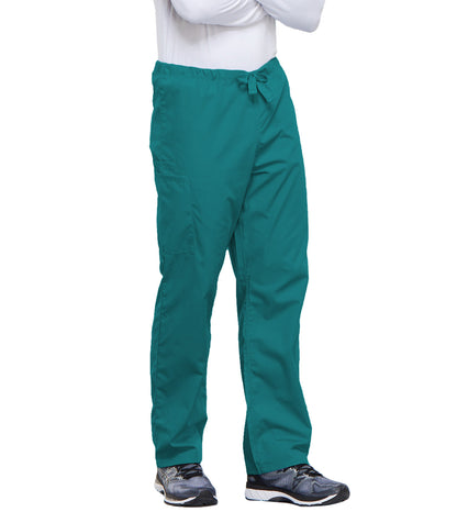 Workwear Originals 4100 Unisex Unisex Drawstring Cargo Scrub Pants Teal Blue