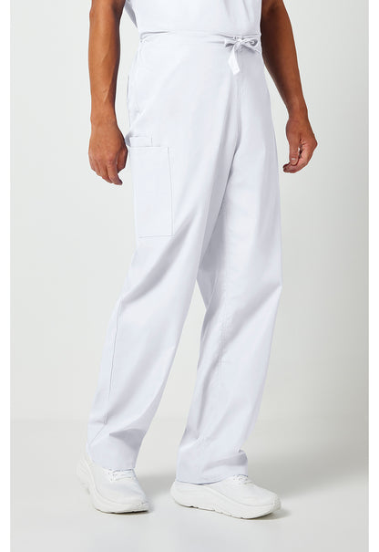 Workwear Originals 4100 Unisex Unisex Drawstring Cargo Scrub Pants White
