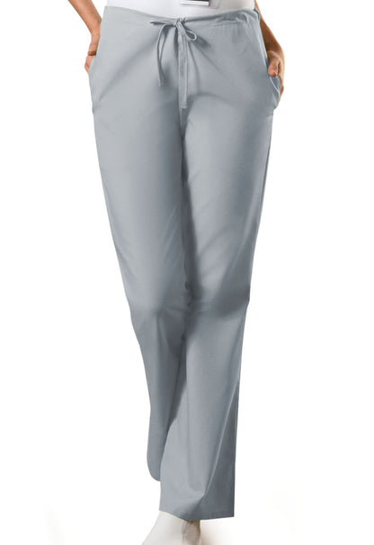 Workwear Originals 4101 Women's Natural Rise Flare Leg Drawstring Scrub Pants Grey