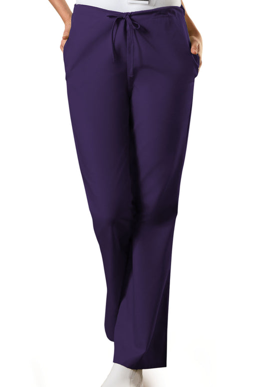 Originals 4101 Natural Rise Flare Leg Drawstring Pants Eggplant Model Image Front | Cherokee Workwear