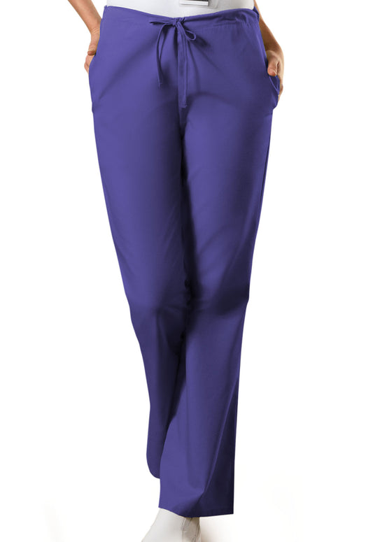 Originals 4101 Natural Rise Flare Leg Drawstring Pants Grape Model Image Front | Cherokee Workwear