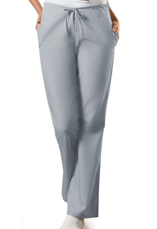 Originals 4101 Natural Rise Flare Leg Drawstring Pants Grey Model Image Front | Cherokee Workwear