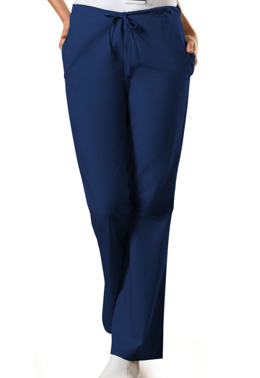 Originals 4101 Natural Rise Flare Leg Drawstring Pants Navy Model Image Front | Cherokee Workwear