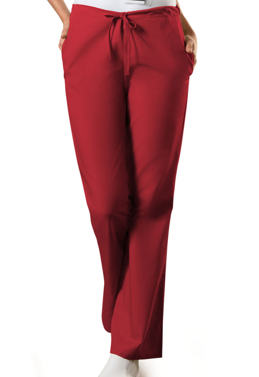 Originals 4101 Natural Rise Flare Leg Drawstring Pants Red Model Image Front | Cherokee Workwear