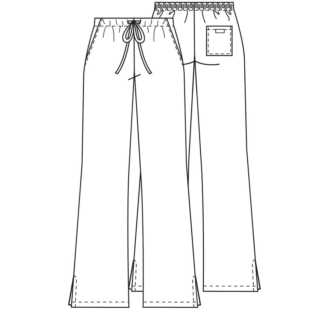 Workwear Originals 4101 Women's Natural Rise Flare Leg Drawstring Scrub Pants Eggplant