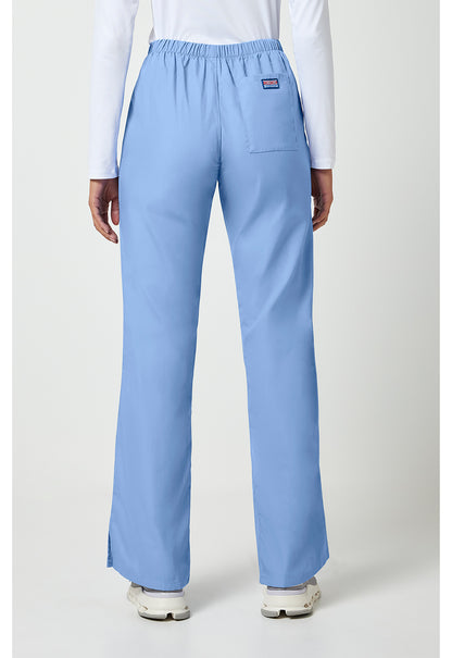 Workwear Originals 4101 Women's Natural Rise Flare Leg Drawstring Scrub Pants Ciel