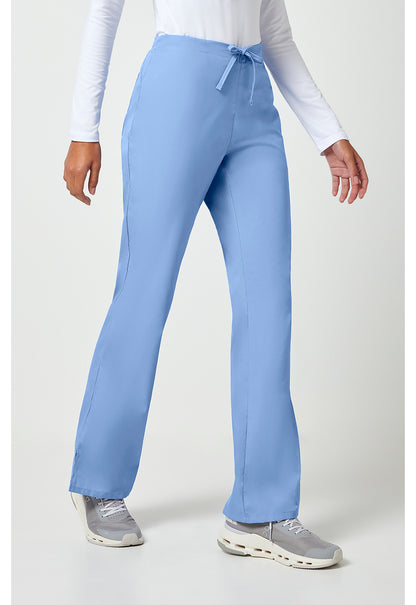 Workwear Originals 4101 Women's Natural Rise Flare Leg Drawstring Scrub Pants Ciel