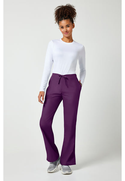 Workwear Originals 4101 Women's Natural Rise Flare Leg Drawstring Scrub Pants Eggplant