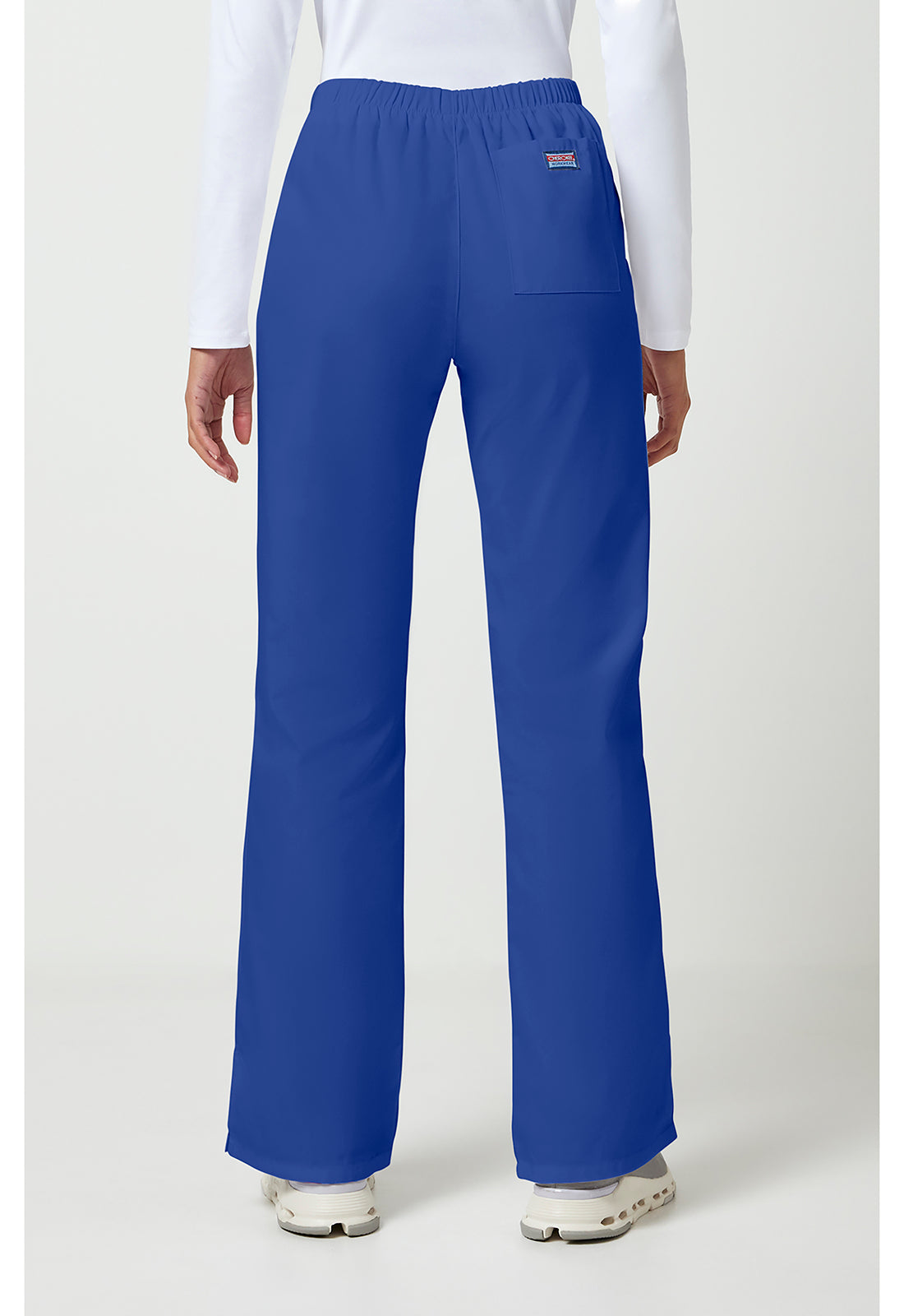Workwear Originals 4101 Women's Natural Rise Flare Leg Drawstring Scrub Pants Galaxy Blue