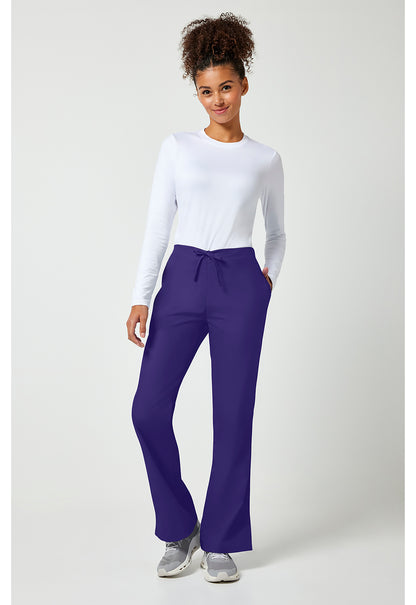 Workwear Originals 4101 Women's Natural Rise Flare Leg Drawstring Scrub Pants Grape