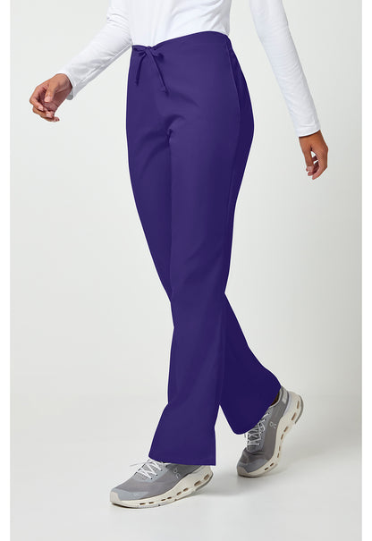 Workwear Originals 4101 Women's Natural Rise Flare Leg Drawstring Scrub Pants Grape