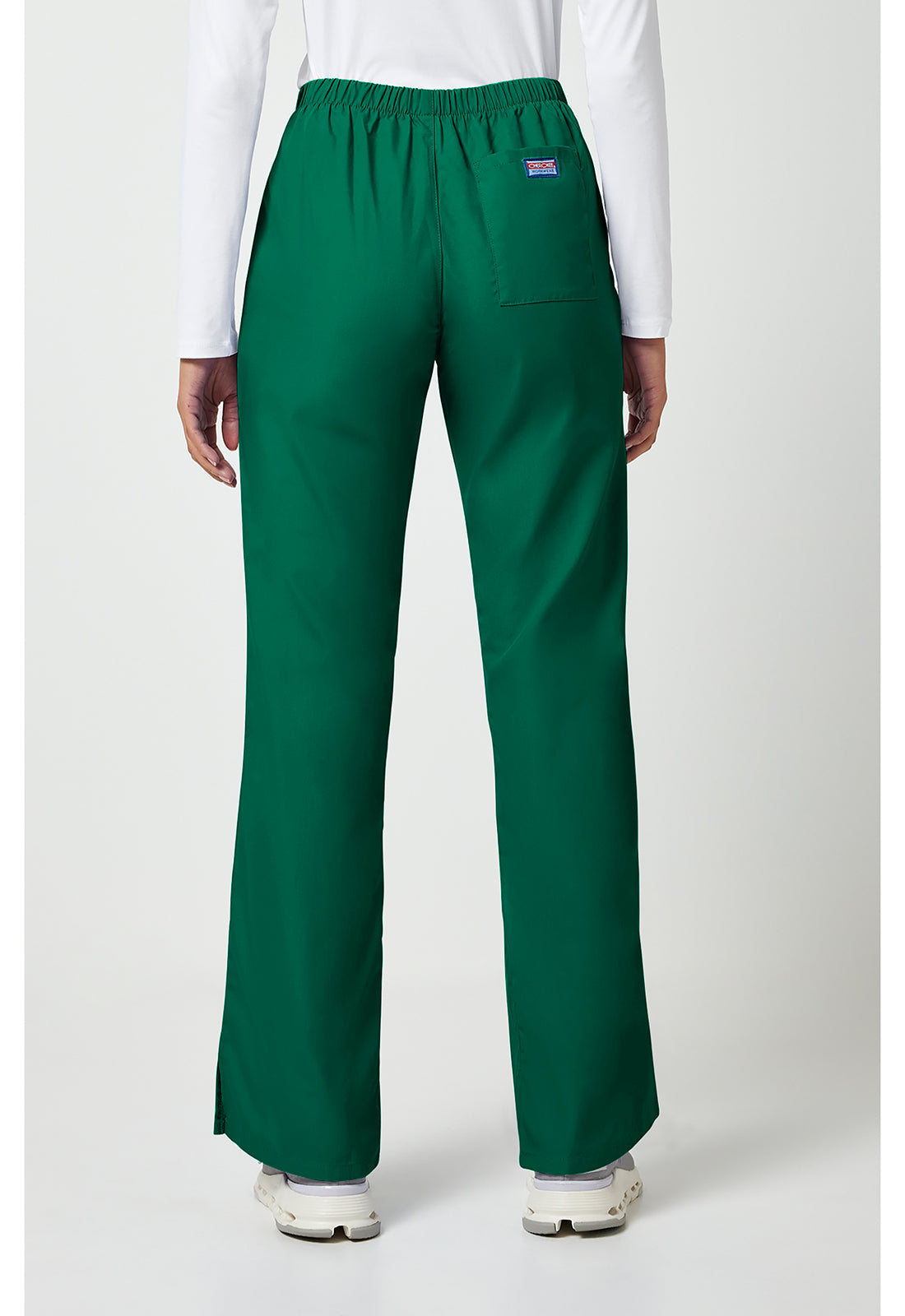 Workwear Originals 4101 Women's Natural Rise Flare Leg Drawstring Scrub Pants Hunter Green