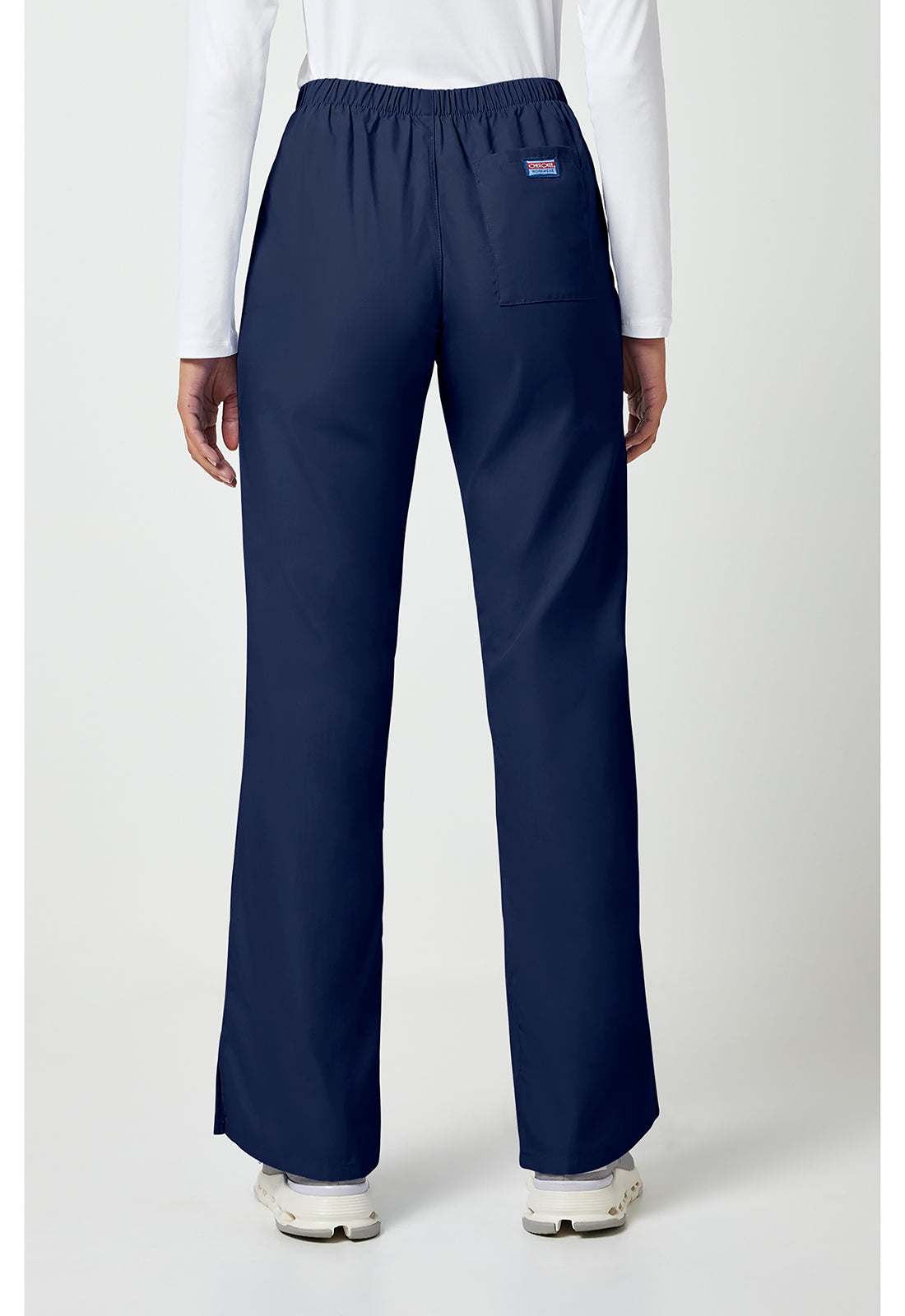 Workwear Originals 4101 Women's Natural Rise Flare Leg Drawstring Scrub Pants Navy