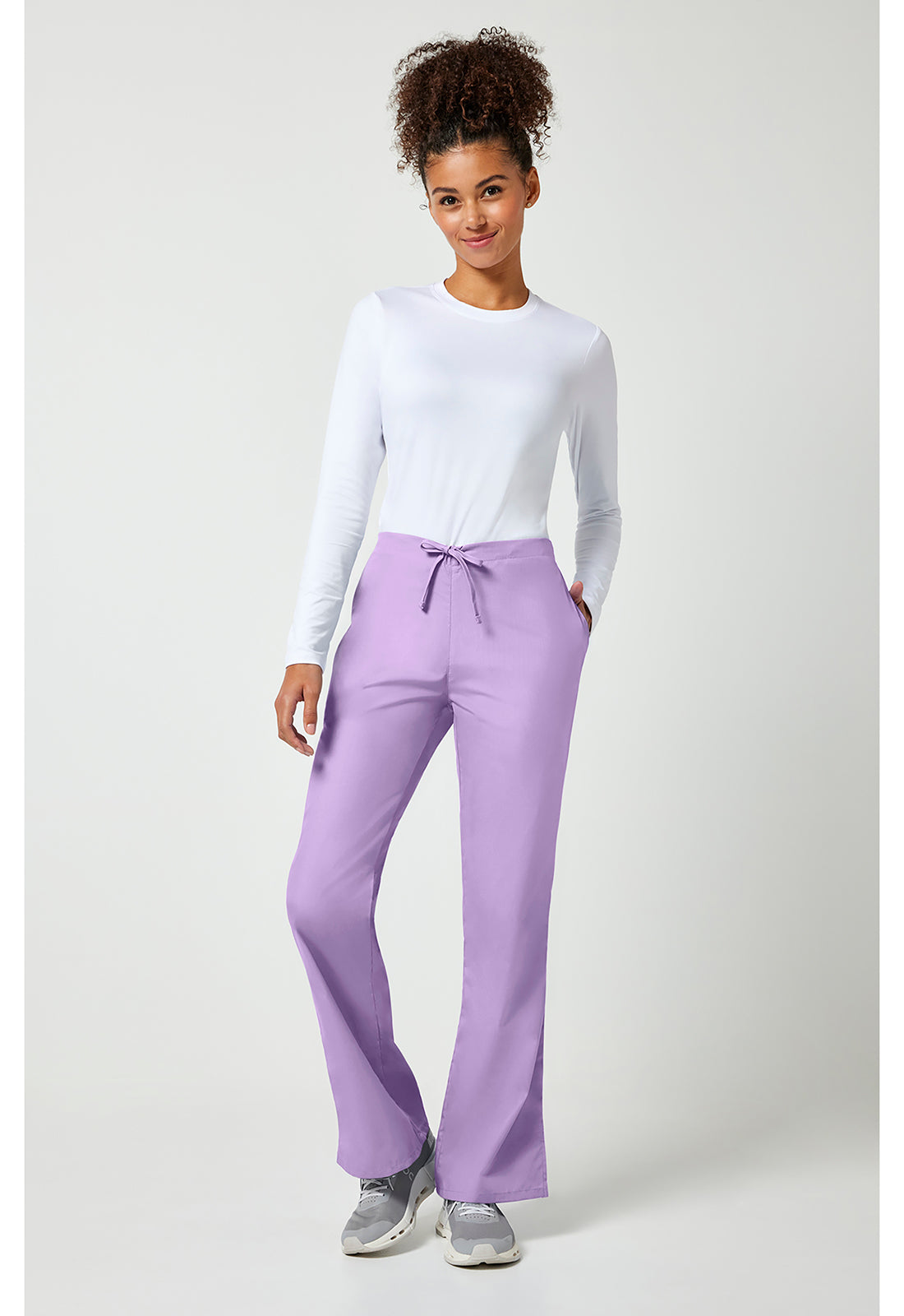Workwear Originals 4101 Women's Natural Rise Flare Leg Drawstring Scrub Pants Orchid