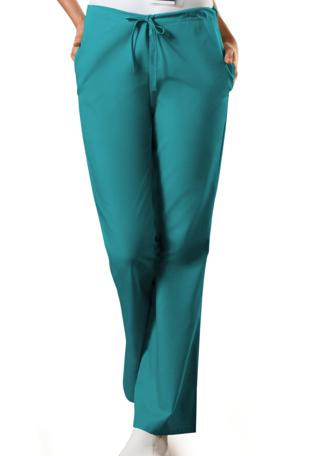 Originals 4101 Natural Rise Flare Leg Drawstring Pants Teal Blue