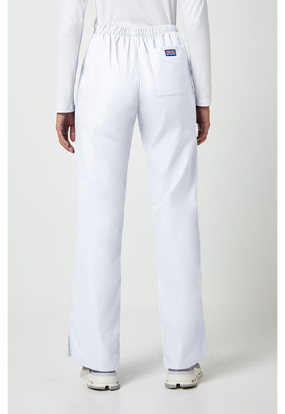 Workwear Originals 4101 Women's Natural Rise Flare Leg Drawstring Scrub Pants White