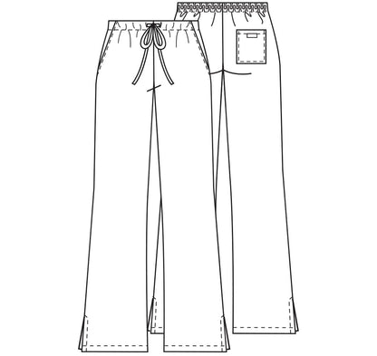 Workwear Originals 4101 Women's Natural Rise Flare Leg Drawstring Scrub Pants Hunter Green