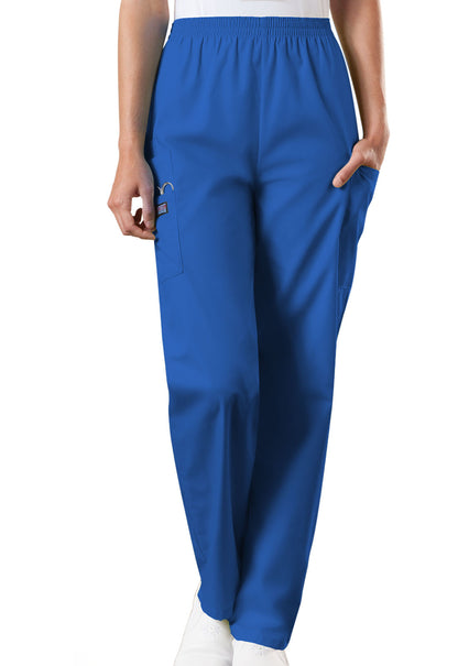 Workwear Originals 4200 Women's Natural Rise Tapered Pull-On Cargo Scrub Pants Royal
