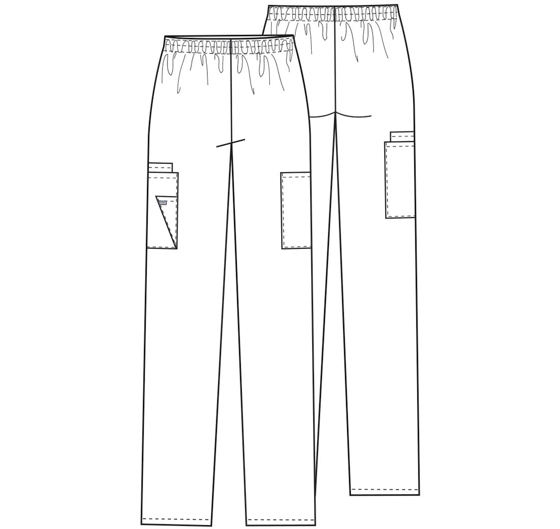 Workwear Originals 4200 Women's Natural Rise Tapered Pull-On Cargo Scrub Pants Galaxy Blue