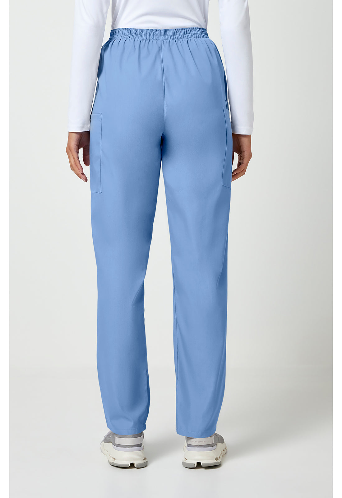 Workwear Originals 4200 Women's Natural Rise Tapered Pull-On Cargo Scrub Pants Ciel