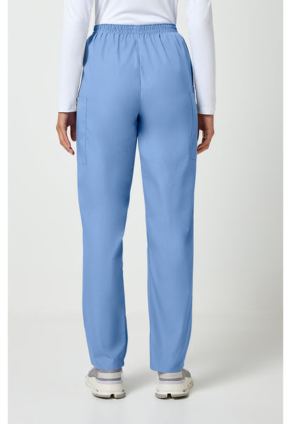 Workwear Originals 4200 Women's Natural Rise Tapered Pull-On Cargo Scrub Pants Ciel