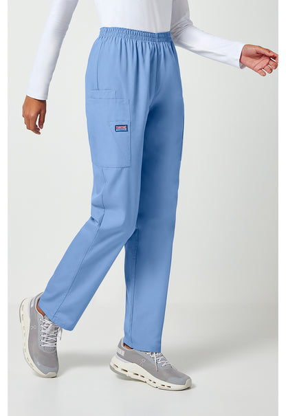 Workwear Originals 4200 Women's Natural Rise Tapered Pull-On Cargo Scrub Pants Ciel