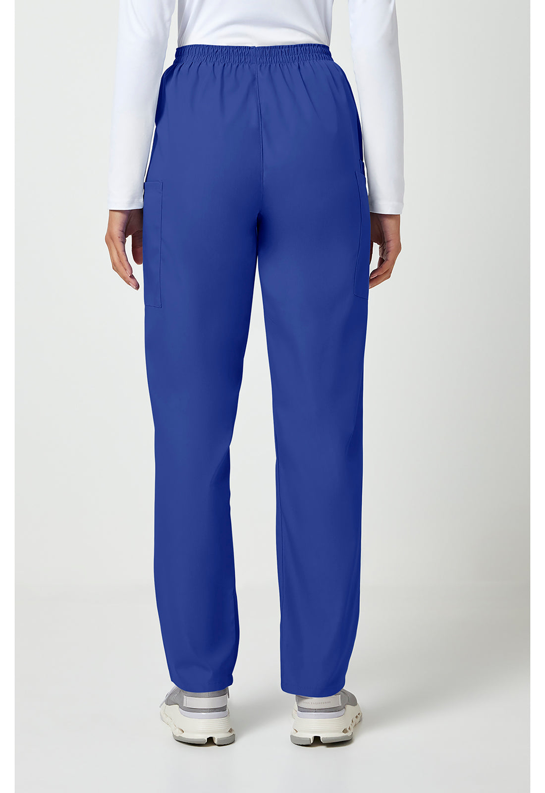 Workwear Originals 4200 Women's Natural Rise Tapered Pull-On Cargo Scrub Pants Galaxy Blue