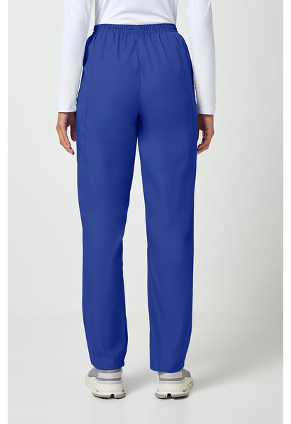 Workwear Originals 4200 Women's Natural Rise Tapered Pull-On Cargo Scrub Pants Galaxy Blue