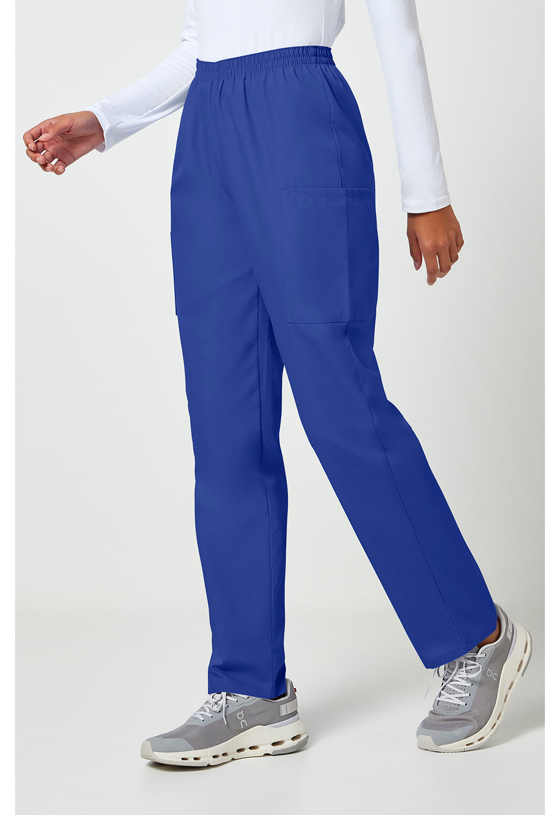 Workwear Originals 4200 Women's Natural Rise Tapered Pull-On Cargo Scrub Pants Galaxy Blue