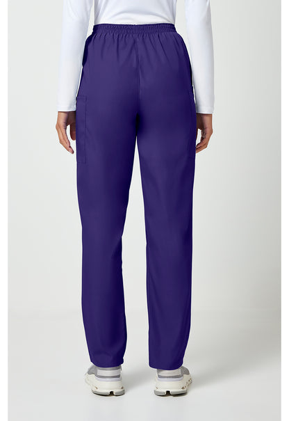Workwear Originals 4200 Women's Natural Rise Tapered Pull-On Cargo Scrub Pants Grape