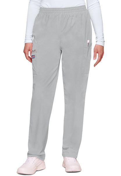 Workwear Originals 4200 Women's Natural Rise Tapered Pull-On Cargo Scrub Pants Grey