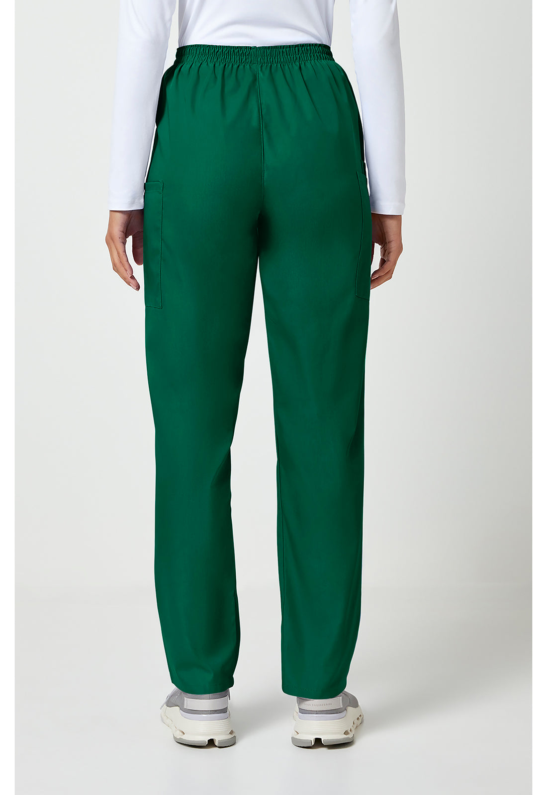 Workwear Originals 4200 Women's Natural Rise Tapered Pull-On Cargo Scrub Pants Hunter Green
