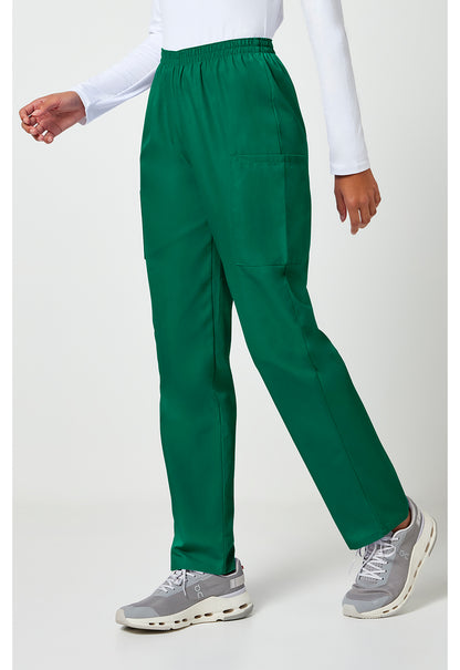 Workwear Originals 4200 Women's Natural Rise Tapered Pull-On Cargo Scrub Pants Hunter Green