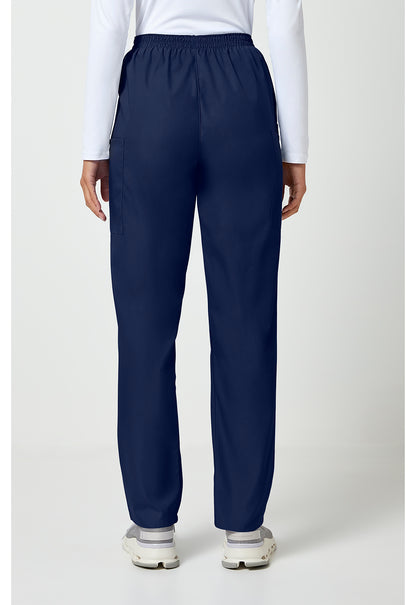 Workwear Originals 4200 Women's Natural Rise Tapered Pull-On Cargo Scrub Pants Navy