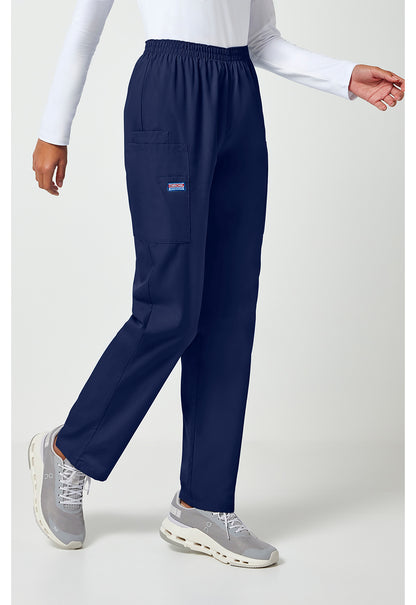 Workwear Originals 4200 Women's Natural Rise Tapered Pull-On Cargo Scrub Pants Navy