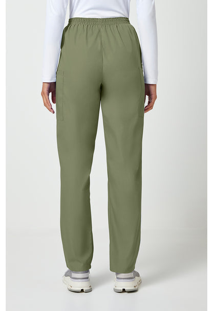Workwear Originals 4200 Women's Natural Rise Tapered Pull-On Cargo Scrub Pants Olive